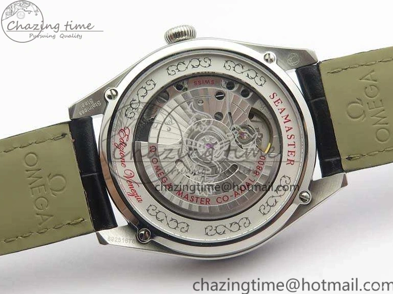 0124 AllSeason Seamaster Edizione Venezia SS Best Edition Black Dial On Leather Strap A 8122